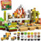 Annexfun Magnetische Bausteine Magnetische Bauwelt Straßenaufsatz Set Baustelle Weihnachten Steht vor der Tür Spielzeug ab 4 5 6 7 8 9 10 Jungen