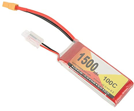 Batterie LiPo 11.1V 1500mAh 100C 3S avec Prise XT60, Accessoire pour Voiture de Course QAV250 RC, quadrirotor, Avion, hélicoptère, Drone FPV Hobby
