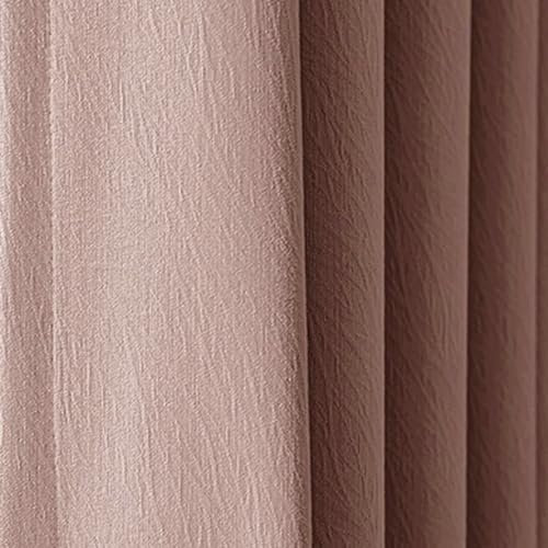 Dsnyu Vorhänge Wohnzimmer, Moderne Gardinen Küche Rose Volltonfarbe Polyester Curtain Dekorativ für Fenster 2er Set 132x229cm BxH