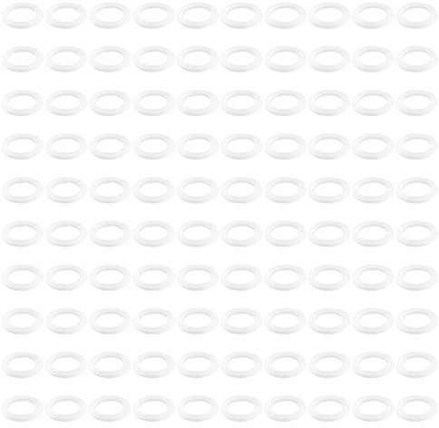YIXISI 100 PCS 10.2x15x1 mm Door Hinge Mounting Rings, Plastic Door Hinge Washers, Room Doors Washers, for Room Doors Hinges, White Nylon