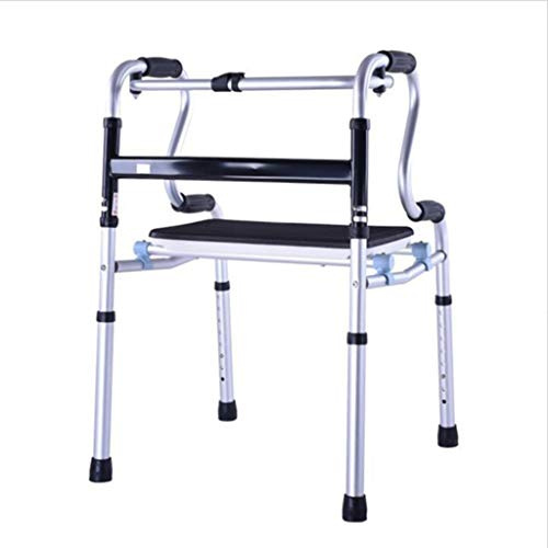 Rollator Walker, Faltbarer Gehwagen mit höhenverstellbarem Sitz, Gehhilfe für Senioren