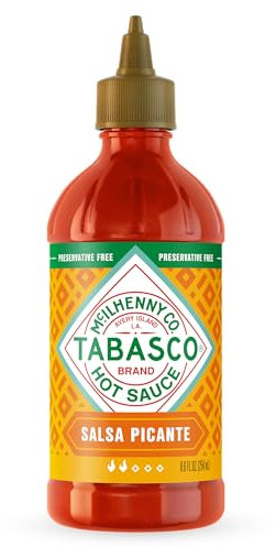 Tabasco Salsa Picante - Vibrant & Mild Hot Sauce, easy to squeeze bottle, thicker Mexican style with authentic peppers, garlic & spices, 256ml (pack of 1)