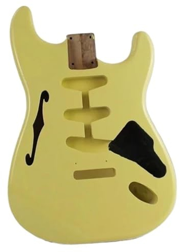 Gitarrenkorpus Gelber ST Semi Hollow F Loch E Gitarrenkorpus Aus Erle