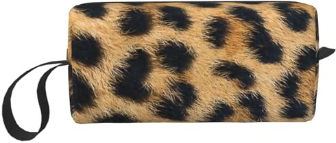 WSHFFILO Federmäppchen mit Leopardenmuster, kleine Make-up-Tasche