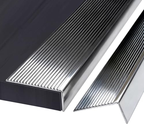 GTPBAO Übergangsprofil Abdeckleisten Breite 2,5cm Abschlussleiste für Türrahmen, Treppen, Wandecken Edelstahl Übergangsprofil für Boden und Tür Länge 40 49 59 Zoll(130cm/51.2 inch)