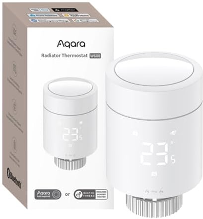 Aqara Termostato Radiatore W600 Intelligente Thread/Zigbee, Programmabile | Risparmio Energetico, Geofencing, Controllo Preciso 0.5°C, Compatibile Con Homekit, Home Assistant, Alexa, Google Home