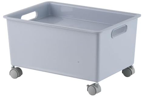Kukyller Contenitori portaoggetti con ruote, scatola portaoggetti con ruote, scatola portadocumenti, cestino per libri, ornamento, organizer con ruote per libri, vestiti, scarpe (Grigio)