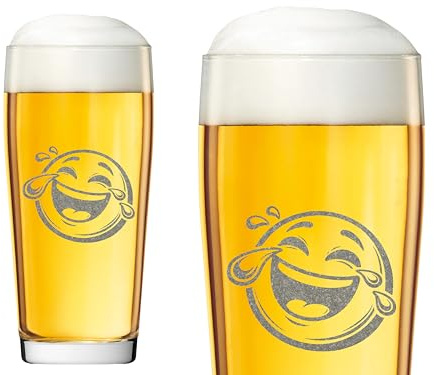 Valhalla Smiley Motiv Bierglas 500ml spülmaschinenfest