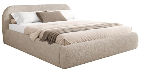 Mirjan24 Polsterbett Telzo mit Bettkasten, modernes Doppelbett inkl. Lattenrost, Elegantes Bett mit gepolstertes Kopfteil, Verschiedene Größen (Lambi 06, 140 x 200 cm)