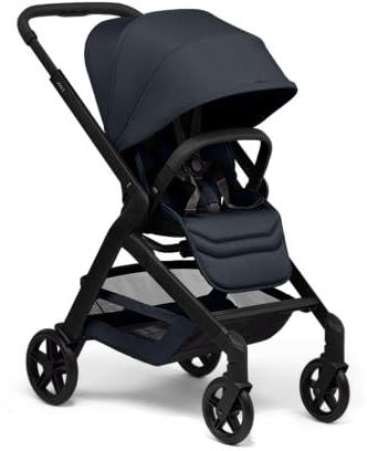 Joolz Hub2 Kompakter Kinderwagen – Leichter & Wendiger City-Buggy | ab Geburt bis 22kg, Einhand-Faltung, Ergonomischer wendbarer Sitz mit flacher Liegeposition für Neugeborene - Dark Navy Blue