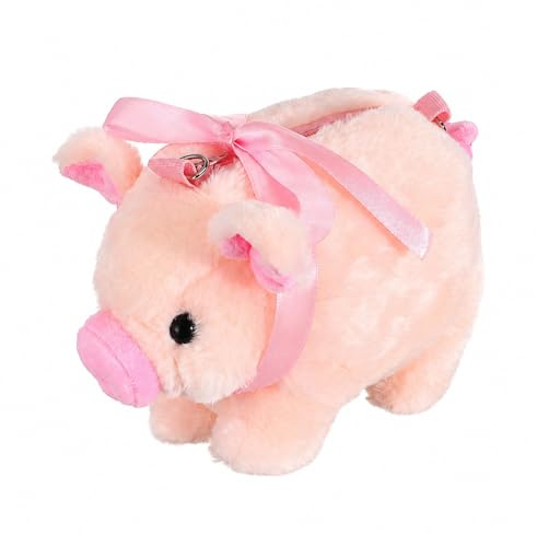 Yardwe Schweinchen Plüsch Tasche Rosa Große Kapazität Crossbody Umhängetasche Leichte Schultertasche Für Mädchen Alltag Aufbewahrung
