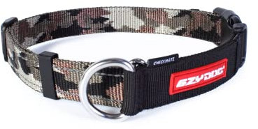 EzyDog Checkmate Hundehalsband - Halsband Hund - Zugstopp Halsband für Hunde - Zughalsband für hunde - Trainings und Dressurhalsband. Schlupfhalsband für Große, Mittlere und Kleine Hund (S, Camo)