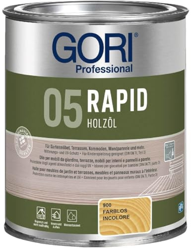 Gori 4052 Holzöl 05 Rapid Öl farblos 0,75L Teaköl Lärchenöl Hartholzöl Innenöl