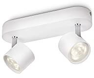 Philips myLiving Star 2-er LED Spots (11,5 W), dimmbare Deckenspots mit warmweißem Licht und zwei schwenkbaren Spotköpfen, energiesparende Raumbeleuchtung, weiß