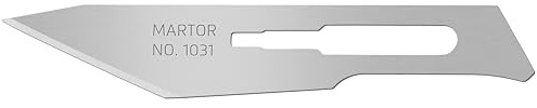 MARTOR 10x Scalpel Cutter Blade 7.5 mm, Single Use, Craft & Graphic Knife | Replacement cutter blade, single bevel, double-sided, for GRAFIX SCALPELL KLEIN & TRIMMEX CUTTOGRAF, precision. No. 1031.50