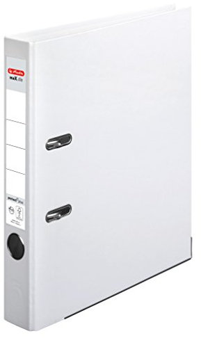 Ordner maX.file protect+ A4 Voll-PP-Folienbezug Wechselfenster 4er Pack breit (weiß schmal, 8)