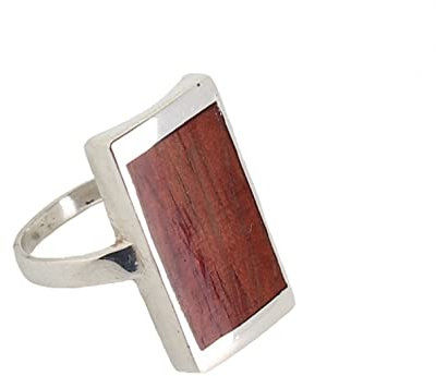 budawi® - Holz Damenring Ring 925er Silberring Fingerring Größe 54