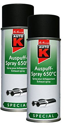 2 bombes de peinture pour échappement de voiture moto Auto K 400ml noir