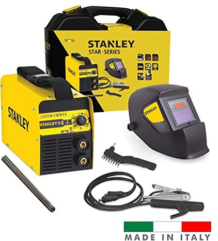 Saldatrice Inverter MMA ad elettrodo 130A STANLEY STAR 3200 con accessori e maschera Stanley professionale