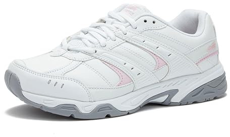 AVIA Women's Avi-Verge Sneaker, Bright White Pink/Silver/Steel Grey, 6.5 Wide US