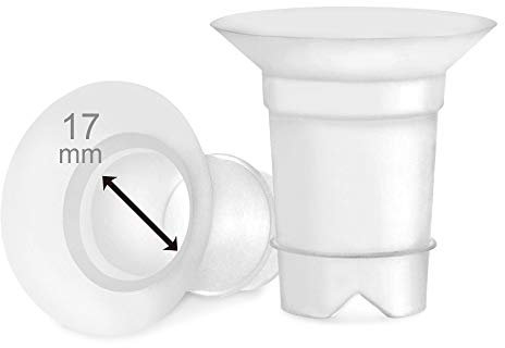Maymom Flange Inserts 17 mm for Medela, Spectra 24 mm Shields/Flanges, Momcozy/Willow Wearable Cup. Compatible with Medela Freestyle, Harmony to Reduce 24mm Nipple Tunnel Down to 17 mm; 2pc/Each