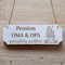 Schild Pension Oma und Opa ganzjährig geöffnet - Türschild 15 x 5 cm