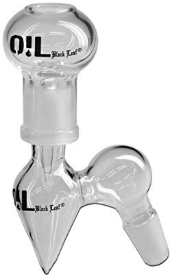 Black Leaf O!L Öl-Bong-Zubehör für OiL-Rig, Dabbing: Öl-Kopf zum Verdampfen von Öl | 115 x 40 mm, NS 14 (14,5 mm) | Glas, klar | Essenz-Aufsatz 3-teilig | von bong-discount