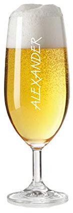 laser-diele Leonardo Bierglas mit Gravur - Personalisiertes Geschenk für Männer - Bierglas mit Namen 360 ml - Geschenk zum Vatertag und Geburtstag - Name