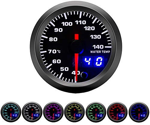 Supmico 52mm Motore Auto Kit misuratore Temperatura Acqua centigrado Puntatore Digitale Doppio Indicatore Luminoso a LED 7 Colori Universale