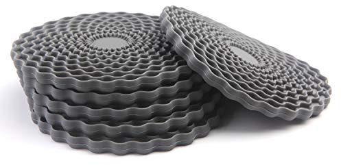 Grey Drinks Coasters Set of 6 by Stone & Thyme - a UK Brand. Non Slip, Heatproof & Easy to Clean. Colourful Decorative Home Accessories That Protect All Surfaces.