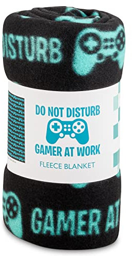 Sass Party & Gifts Do Not Disturb Gamer At Work - Fleece Throw Blanket - Great Gift For A Gaming Fan