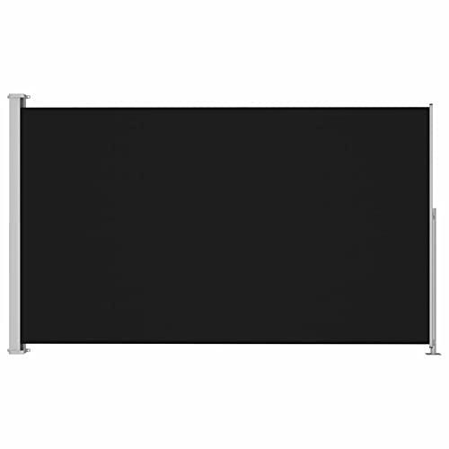 Festnight Ausziehbare Seitenmarkise Sichtschutz Garten Sichtschutzzaun Balkon Seitenmarkise Ohne Bohren Balkonfächer Bistro Markise Sonnenschutz Terrasse 180x300 cm Schwarz für Balkon Ohne Bohren