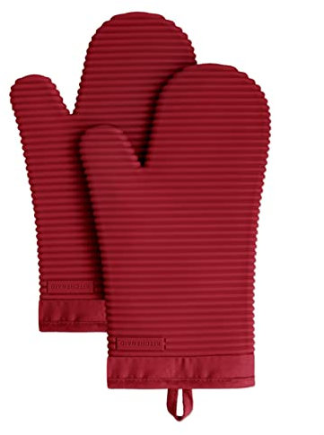 KITCHENAID Gerippter Ofenhandschuh aus weichem Silikon, 2 Stück, 19,1 x 33 cm, geräucherter Paprika
