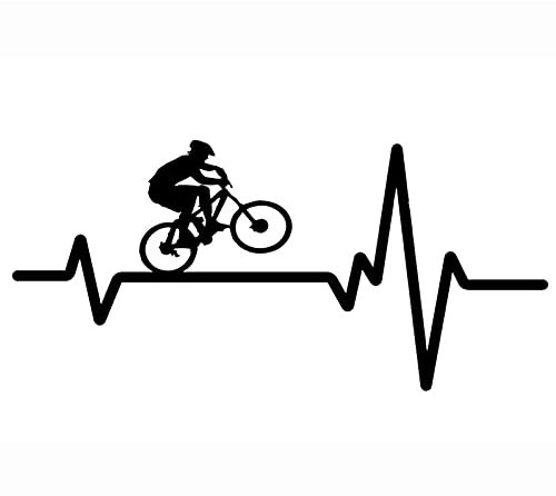 2Pcs Casco da bici da ciclismo Battito cardiaco Adesivo per auto in vinile nero Adesivo per auto 16,9 cm * 7,9 cm Adesivi per auto Decorazione adesivo