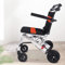 XWHAOB Silla de Ruedas de tracción Plegable súper Liviana, Silla de Transporte de Aluminio para niños y Adultos, Viaje de embarque portátil, reposapiés abatible