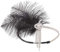 LEEMASING Fascinator für Damen, Retro-Feder, Flapper, Party, Haarreif, Accessoire für Hochzeit, Teeparty, Schwarz