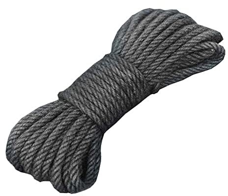 ZEALMAX Corde de chanvre naturel épaisse pour loisirs créatifs, œuvres d'art, décoration d'intérieur, jardinage, 8 mm x 20 m, gris