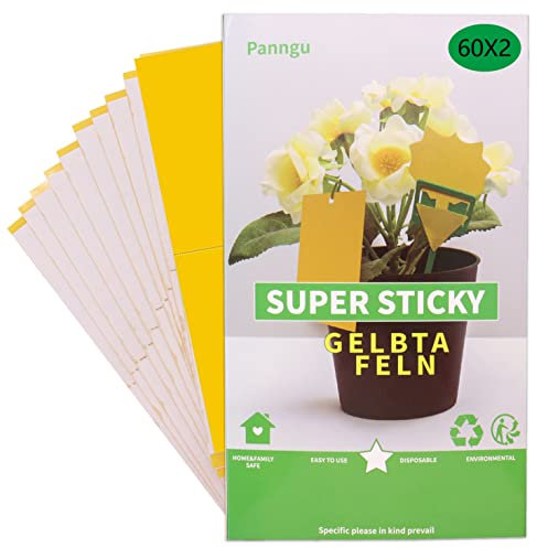 120 Stück Gelbsticker Trauermücken Bekämpfen, Premium Gelbfalle Gegen Trauermücken, Gelbtafeln Fruchtfliegenfalle Insektizidfreie Klebefalle, Fliegenfalle für Pflanzen Auf dem Balkon oder Im Garten