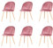 GrandCA HOME 6er-Set Samt-Esszimmerstühle, Küchenstühle mit Weichem Samt-Sitzkissen, Gepolsterte Seitliche Esszimmerstühle für das Wohnzimmer,Rosa