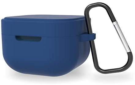 GEEKRIA Custodia in Silicone Compatibile con Audio-Technica ATH-SQ1TW Auricolari True Wireless, Cover per Auricolari, Custodia Protettiva con Gancio Portachiavi, Porta di Ricarica Accessibile (Blu)