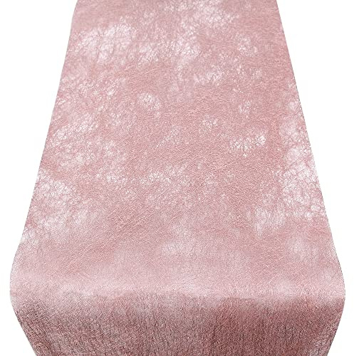 Time to Sparkle Non Woven Table Runner 30cm X 26m(Rose Gold) | Glitter Metal Table Runner Roll Reusable Party Table Centerpiece for Wedding Birthday Baby Shower