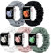 WANLISS Lot de 5 bracelets chouchous compatibles avec Apple Watch 38 mm, 40 mm, 41 mm, 42 mm, 44 mm, 45 mm, en tissu élastique doux imprimé mignon pour femme pour iWatch séries 8, 7, 6, 5, 4, 3, 2, 1