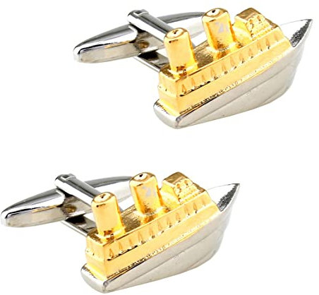 MAYIYAHO Mode-Manschettenknöpfe Goldfarbenes Schiffsdesign Kupfermaterial Geschenk-Manschettenknöpfe für Männer