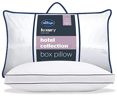 Silentnight Luxury Hotel Collection Box-Stützkissen – Rücken- und Seitenschläferkissen in Hotelqualität mit Boxwand-Design für zusätzliche Kopf-, Nacken- und Schulterunterstützung – 1 Stück
