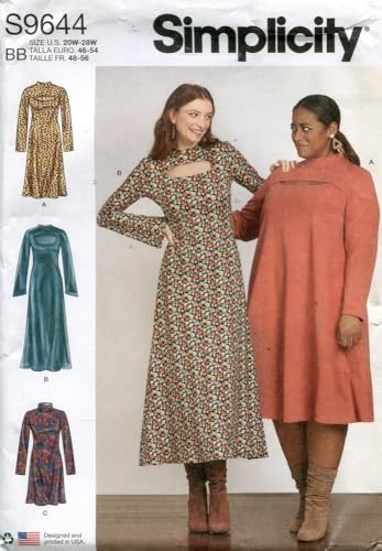 Simplicity SS9644BB Misses/Plus Size Dress BB (20W-22W-24W-26W-28W)
