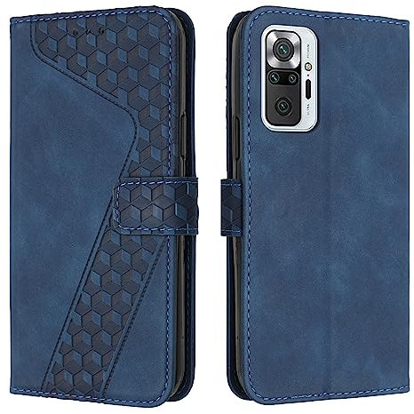 YIRRANZD Handyhülle für Xiaomi Redmi Note 10 Pro / 10 Pro Max Hülle, PU Leder Klapphülle Kartenfach, Flip Case Handytasche Stoßfeste Schutzhülle für Redmi Note 10 Pro / 10 Pro Max (Blau)