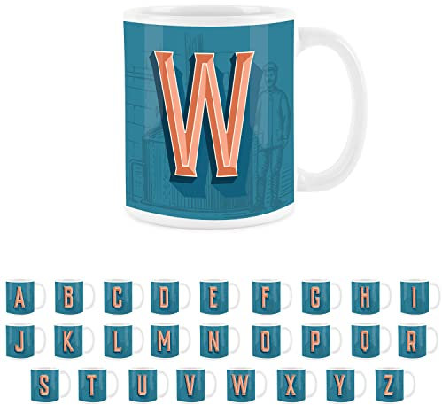 Purely Home Brewery Alphabet Letter W Mug - White Coffee Tea Present Personalised Initial Gift
