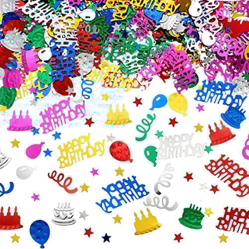 BURGEON Konfetti Geburtstag Tischdeko, Happy Birthday Konfetti Mehrfarbig, Streudeko Geburtstag Deko Mädchen Junge Kinder für Geburtstage Partys, Bunte, 15g
