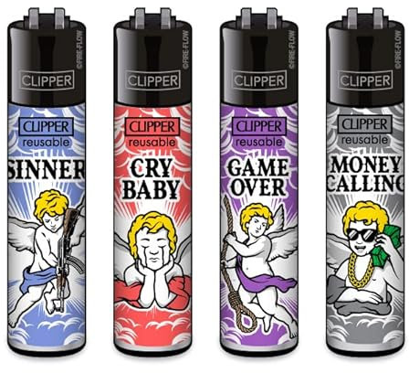 Clipper® Feuerzeuge 4er Set: Badass Angels #2