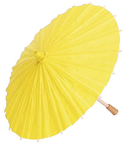 Sombrillas de Papel, Paraguas de Papel de Bricolaje 23×30 cm Chino Japonés Papel Parasol para DIY Pintura Paraguas Decorativo de Papel para Pintura de Bricolaje Decoraciones(Yellow)